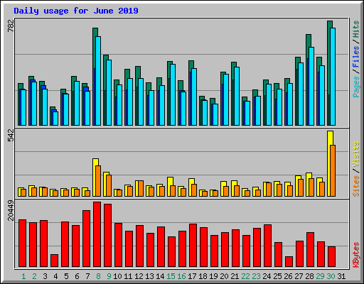 Daily usage for June 2019