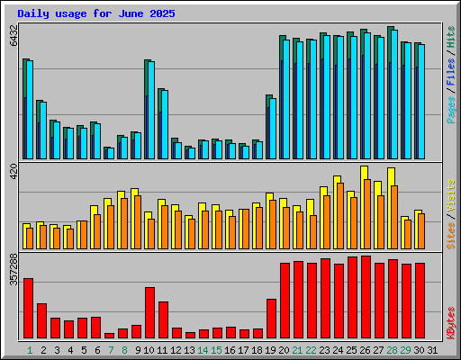 Daily usage for June 2025