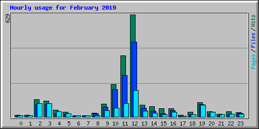 Hourly usage for February 2019