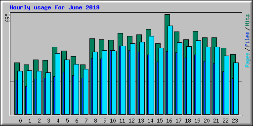 Hourly usage for June 2019