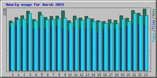 Hourly usage for March 2023