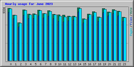 Hourly usage for June 2023